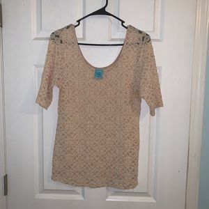 Nude lace top